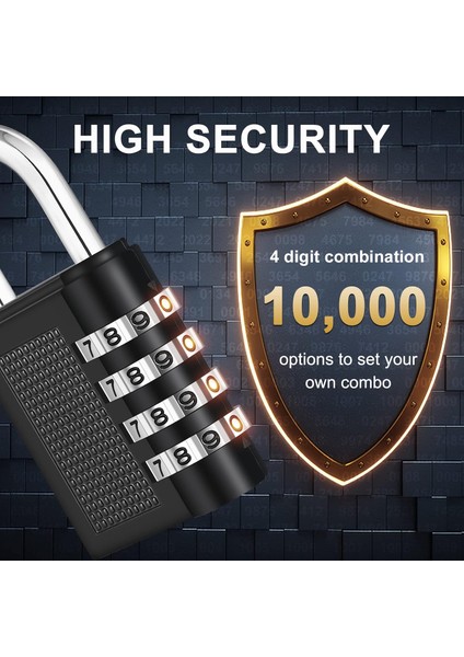 2 Paket Kombinasyon Asma Kilit, Okul Spor Salonu Dolabı Için 4 Haneli Kilit (Siyah ve Gümüş) (Yurt Dışından) fiyatları