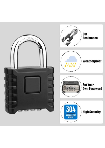 Şifreli Kilit, 4 Haneli Şifreli Asma Kilit Dış Mekan, Okul Kilidi, Spor Salonu Kilidi (Kırmızı) (Yurt Dışından) modelleri