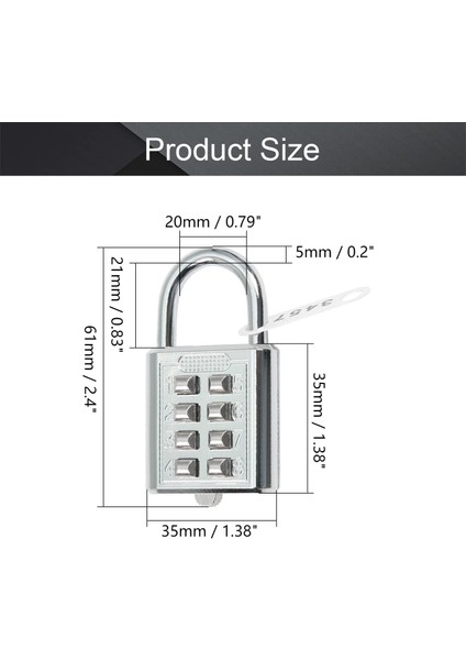 Haneli Kombinasyon Asma Kilit, Basma Düğmesi Kilidi Gümüş, Okul Dolabı, Spor Salonu, Kasa, Çit Kapısı, Çekmece ve Araç Kutusu Için Çinko Alaşımlı Bagaj Asma Kilit 2 Adet (Yurt Dışından) fırsatları