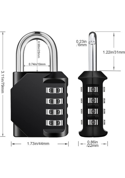 Şifreli Kilit Dış Mekan 2 Paket, Spor Salonu, Okul, Kapılar, Kapılar, Hasps Depolama Için 4 Haneli Sıfırlanabilir Hava Koşullarına Dayanıklı Şifreli Asma Kilit (Siyah, 2 Paket) (Yurt Dışından) modelleri