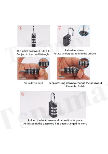 Normal Kelepçe Şifreli Kilit, 3 Haneli Dış Mekan Su Geçirmez Asma Kilit Dış Mekan Şifreli Kilit, Siyah (Yurt Dışından) fiyatları
