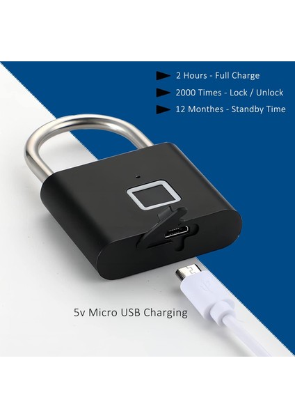Parmak Izi Kilidi, Parmak Izi Asma Kilit, Akıllı Asma Kilit, Dolap Kilitleri, USB Şarj Edilebilir Akıllı Kilit, Spor Salonu Dolabı, Okul, Spor, Depolama Için Uygun (Gümüş) (Yurt Dışından) fırsatları