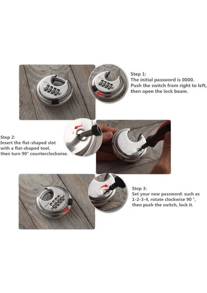 Paket Paslanmaz Çelik Discus Asma Kilit 4 Haneli (3 Inç) Depo, Hangarlar, Depolama Dolabı, Üniteler Için Dış Mekan Şifreli Kilit (Gümüş, 2 Paket) (Yurt Dışından) fırsatları