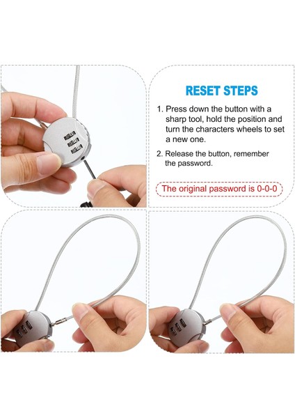 Şifreli Kilit 4,7 Inç, 2 Adet 3 Haneli Açık Su Geçirmez Kod Asma Kilit Bagaj Spor Salonu Soyunma Çit Araç Kutusu Sırt Çantası Için Tel Halatlı, Mavi (Yurt Dışından) fırsatları