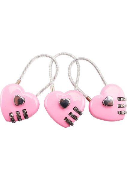 Adet Pembe Kalp Asma Kilit Küçük Metal Kalp Şeklinde Asma Kilit Mini Kod Kilidi, Tel Halat Takı Saklama Kutusu Günlüğü Kitap Için 3 Haneli Kod Kombinasyonu Asma Kilit, Pembe (Yurt Dışından)