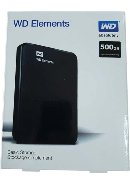 Wd Elements Wd 500 GB Taşınabilir Harici Harddisk 500 GB USB 3.0 2.5" HDD Siyah