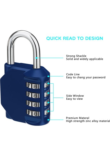 Şifreli Kilit 2 Paket, Spor Salonu, Çalışan, Okul, Çit Için 4 Haneli Asma Kilit. Çile Dolabı ve Depolama - Kendi Anahtarsız Sıfırlanabilir Kombinasyonunuzu Ayarlayın (Yurt Dışından)