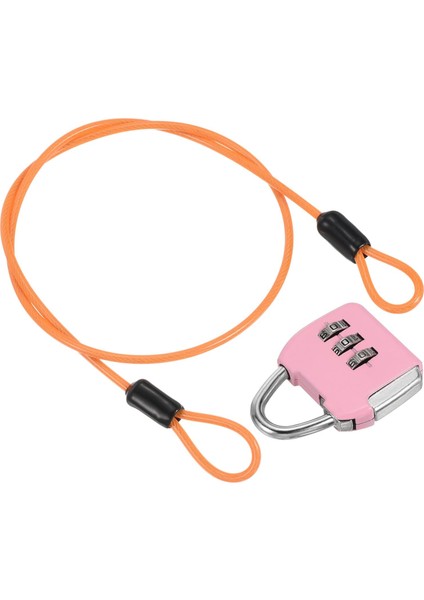 3 Haneli Şifreli Kilitli Güvenlik Çelik Kablo, Seyahat Asma Kilit 5ft Yeşil Kaplamalı Güvenlik Tel Halat Bagaj Bavul Için Çift Döngü, Gümüş (Yurt Dışından)