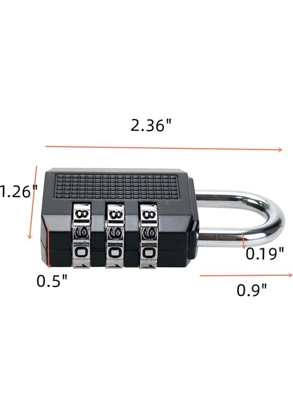 Normal Kelepçe Şifreli Kilit, 3 Haneli Dış Mekan Su Geçirmez Asma Kilit Dış Mekan Şifreli Kilit, Siyah (Yurt Dışından)