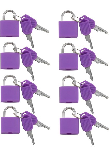 Vıp - 8 Adet Metal Asma Kilit Prinç Bagaj, Sırt Çantası, Günlük, Mücevher Kutusu, El Sanatları, Anahtarlı ve Dayanıklı Kapaklı Okul Öğretim Kilidi (Küçük, Mor) (Yurt Dışından) fiyatları