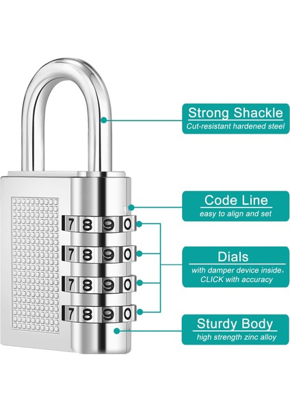Şifreli Kilit 2 Paket, Spor Salonu, Spor, Okul ve Çalışan Dolabı, Dış Mekan, Çit, Çile ve Depolama Için 4 Haneli Şifreli Asma Kilit (Şerit) (Yurt Dışından)