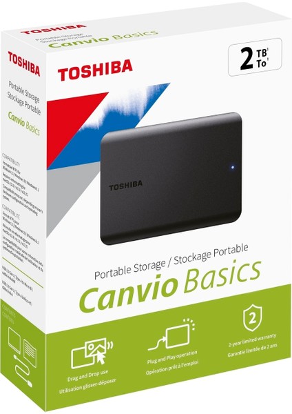 2tb Canvio Basic 2.5" Gen1 Siyah HDTB520EK3AA Harici Harddisk -Yeni-