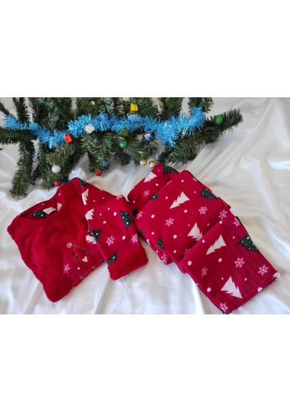 Kırmızı Christmas Noel Polar Pijama Takımı fiyatları