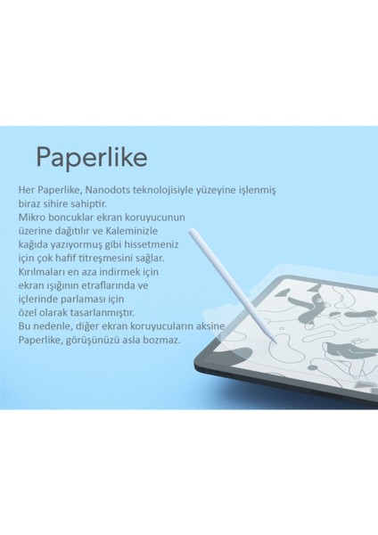 Ipad 5. Nesil 9.7” Inç 2017 Paperlike Ekran Koruyucu Kağıt Hissiyatlı Paper Like Nano Kırılmaz