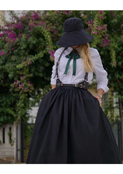 Askılı Siyah Kemer
