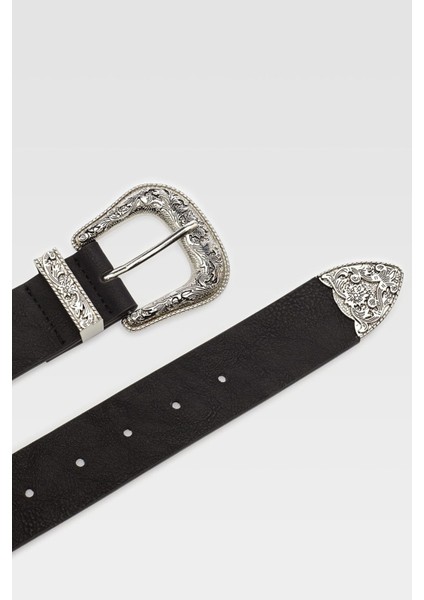 Kadın Siyah Geniş Kovboy Kemer 03383002 fiyatları