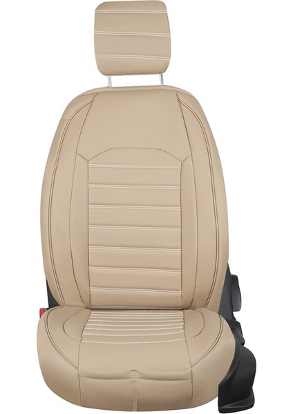 fiat Stilo Uyumlu Lüks Deri Oto Koltuk Kılıfı Ön Arka Takım Set Giydirme Model Bej