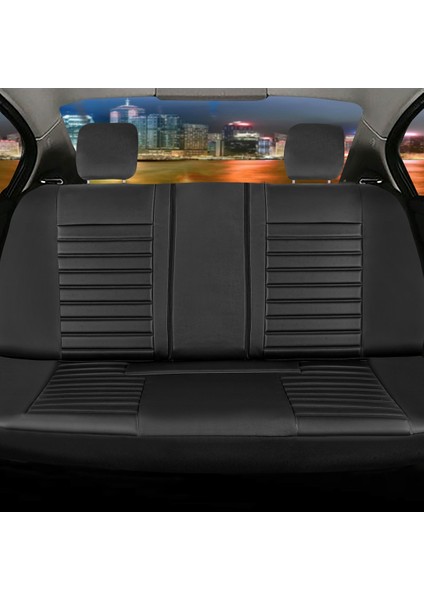 fiat Linea Uyumlu Lüks Deri Oto Koltuk Kılıfı Ön Arka Takım Set Giydirme Model Siyah