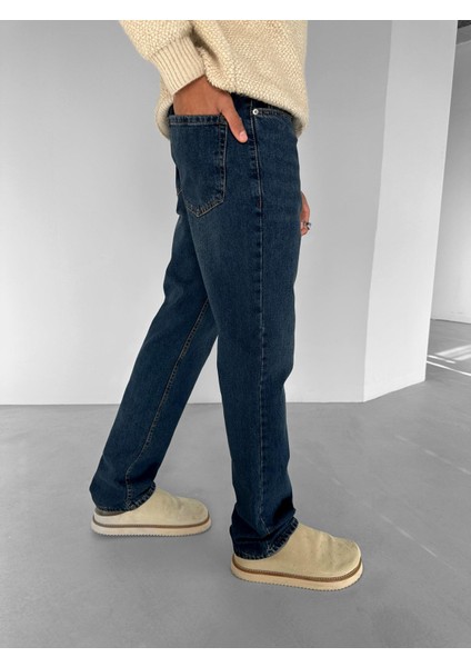 Erkek Baggy Fit Jean Pantolon Lacivert fiyatları