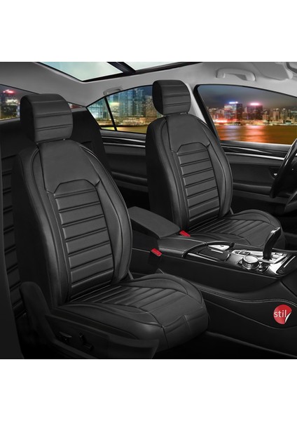 alfa Romeo Gt Uyumlu Lüks Deri Oto Koltuk Kılıfı Ön Arka Takım Set Giydirme Model Siyah