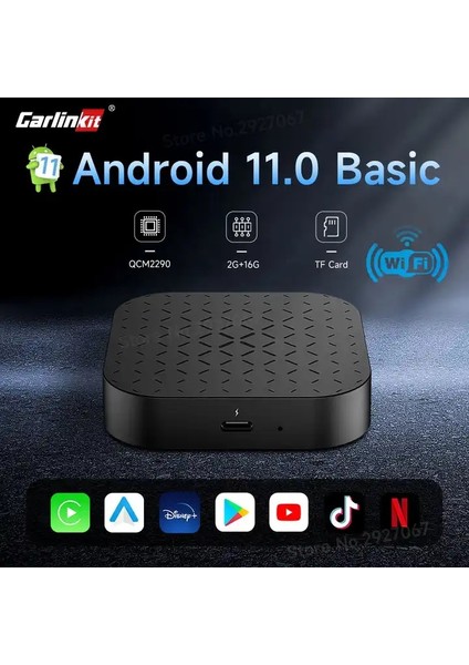 Carplay Ai Box USB 2gb + 16GB Stereo Evrensel Android Oto Kablosuz Carplay Ai Kutusu - Youtube, Netflix, Disney+, Google Play Store