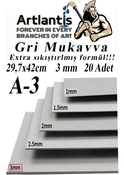 A3 Mukavva gr i 3 mm 20 Adet 1 Paket 29 7 x 42 cm A-3 Mukavva 3 mm Kalınlığında A-3 Mukavva