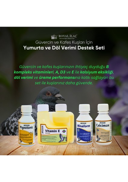 Royal Ilaç Güvercin Ve Kafes Kuşları Için Mini Yumurta Ve Döl Verimi Destek Seti