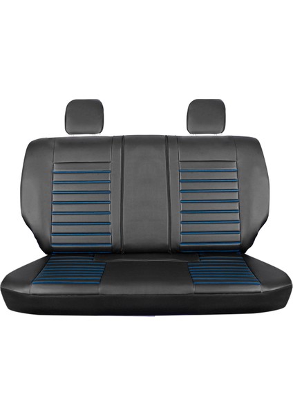 alfa Romeo Gtv Uyumlu Deri Oto Koltuk Kılıfı Ön-Arka 5li Set Original Seri Siyah-Mavi