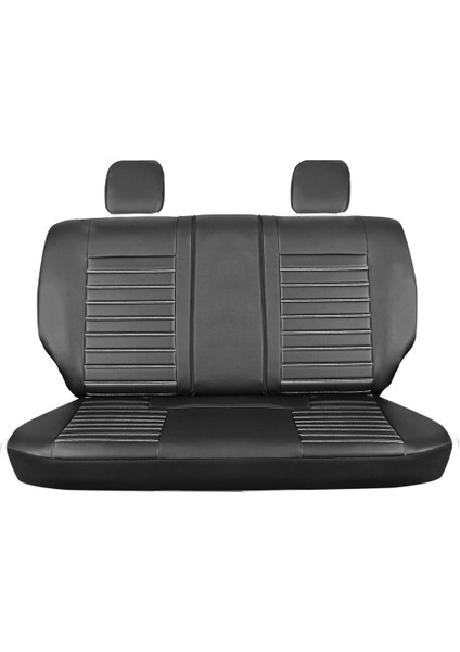 renault Modus Uyumlu Deri Oto Koltuk Kılıfı Ön-Arka 5li Set Original Seri Siyah-Beyaz