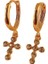 2pcs Huggie Hoop Post Dangle Hoop Kadın Yuvarlak Elmas Çapraz Dangle Hoop Küpe (Yurt Dışından) 4