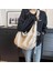 Yıkanmış Kanvas Kadın Kore Versiyonu Büyük Kapasiteli Crossbody Üniversite Öğrencisi Düz Renk Sınıf Omuz Tote Çanta (Yurt Dışından) 4