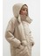 Kapüşonlu Anorak Mont Koyu Bej 5