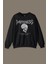 Darkness Skull Luther Gothic Kuru Kafa Gotik Baskılı Siyah Baskılı Sweatshirt 1