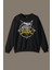 Siyah Unisex Aggretsuko Agresif Retsuko Gotik Japon Anime Manga Metal Gothic Baskılı Sweatshirt 1