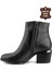 2405424K Kadın Deri Topuklu Bot Siyah 3