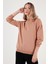 Pamuklu Dik Yaka Basic Örme Sweat Kadın Sweat 5863323 2
