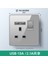 Hong Kong Versiyonu 13A Ingiliz Ingiliz Standardı USB Işıklı Gözenekli Soket Elektrik Anahtar Paneli Temperli Cam Gri Gizli (Yurt Dışından) 3