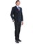 Lacivert Slim Fit Düz Sivri Yaka Kruvaze Klasik Ceket 5