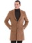 Camel Slim Fit Düz Mono Yaka Yünlü Kaşe Palto 1
