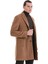 Camel Slim Fit Düz Mono Yaka Yünlü Kaşe Palto 3