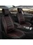 Peugeot 4007 Uyumlu Lüks Yarı Deri Oto Koltuk Kılıfı Ön/arka Set (Roma) Siyah-Kırmızı 5