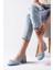 Bria Mavi Renk Denim Kumaş Arkası Açık Kadın Kısa Topuklu Kot Ayakkabı 5