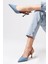 Alina Denim Kumaş Arkası Açık Topuklu Kadın Kot Ayakkabı 3