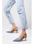 Alina Denim Kumaş Arkası Açık Topuklu Kadın Kot Ayakkabı 4