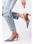 Alina Denim Kumaş Arkası Açık Topuklu Kadın Kot Ayakkabı 5