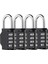Şifreli Kilit, 4 Haneli Şifreli Asma Kilit Okul Spor Salonu Dolabı Için Dış Mekan Su Geçirmez Asma Kilit, Spor Dolabı, Çit, Alet Kutusu, Kasa, Çile Depolama Vb (Siyah 4 Paket) (Yurt Dışından) 1