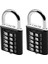 2 Adet 10 Haneli Kombinasyon Asma Kilit Basma Düğmesi Kilidi Soyunma Spor Salonu, Kasa, Çekmece, Araç Kutusu Siyah (Yurt Dışından) 1