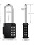 Uzun Kelepçe Asma Kilit, 4 Haneli Şifreli Kilit, Okul, Spor Salonu, Çalışan Dolabı, Dış Mekan, Çit Için Sıfırlanabilir Hava Koşullarına Dayanıklı Combo Kilit (Siyah, 2 Paket) (Yurt Dışından) 4