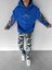 Oversize Feeling Skull Baskılı Sweatshirt Mavi 3