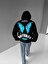 Abluka Online Oversize Butterfly Baskılı Hoodie Siyah 3